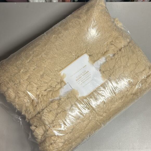 Pottery Barn Cloud Fur Duvet Cover Brown Latte Twin / Twin XL Bedding SOFT NWT - Picture 4 of 6